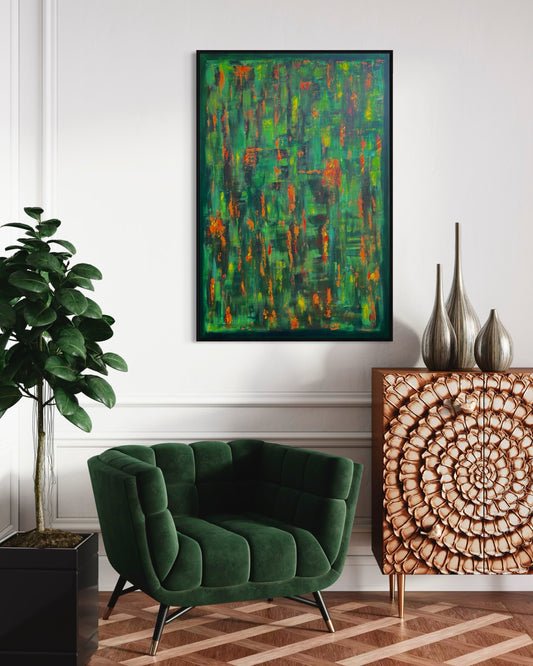 Emerald Sparks - 80x120cm