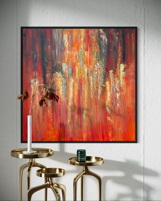 Elemental Clash – 80× 80cm