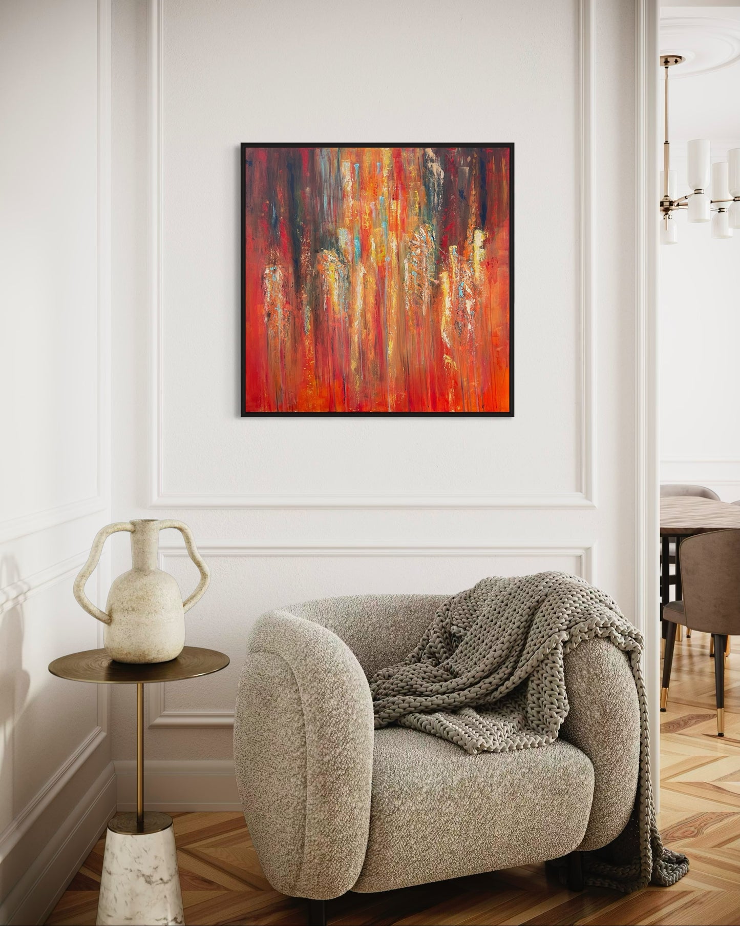 Elemental Clash – 80× 80cm