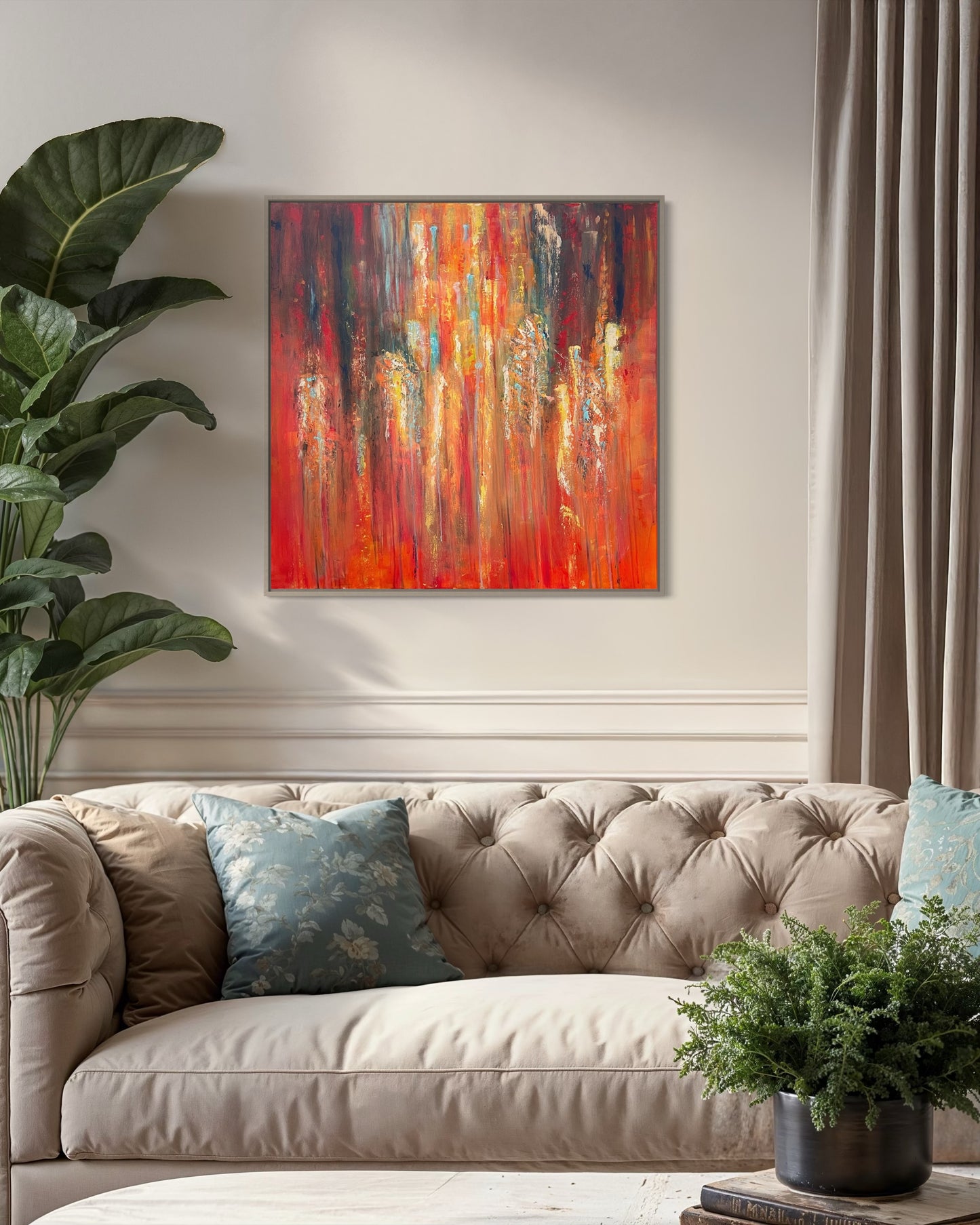 Elemental Clash – 80× 80cm