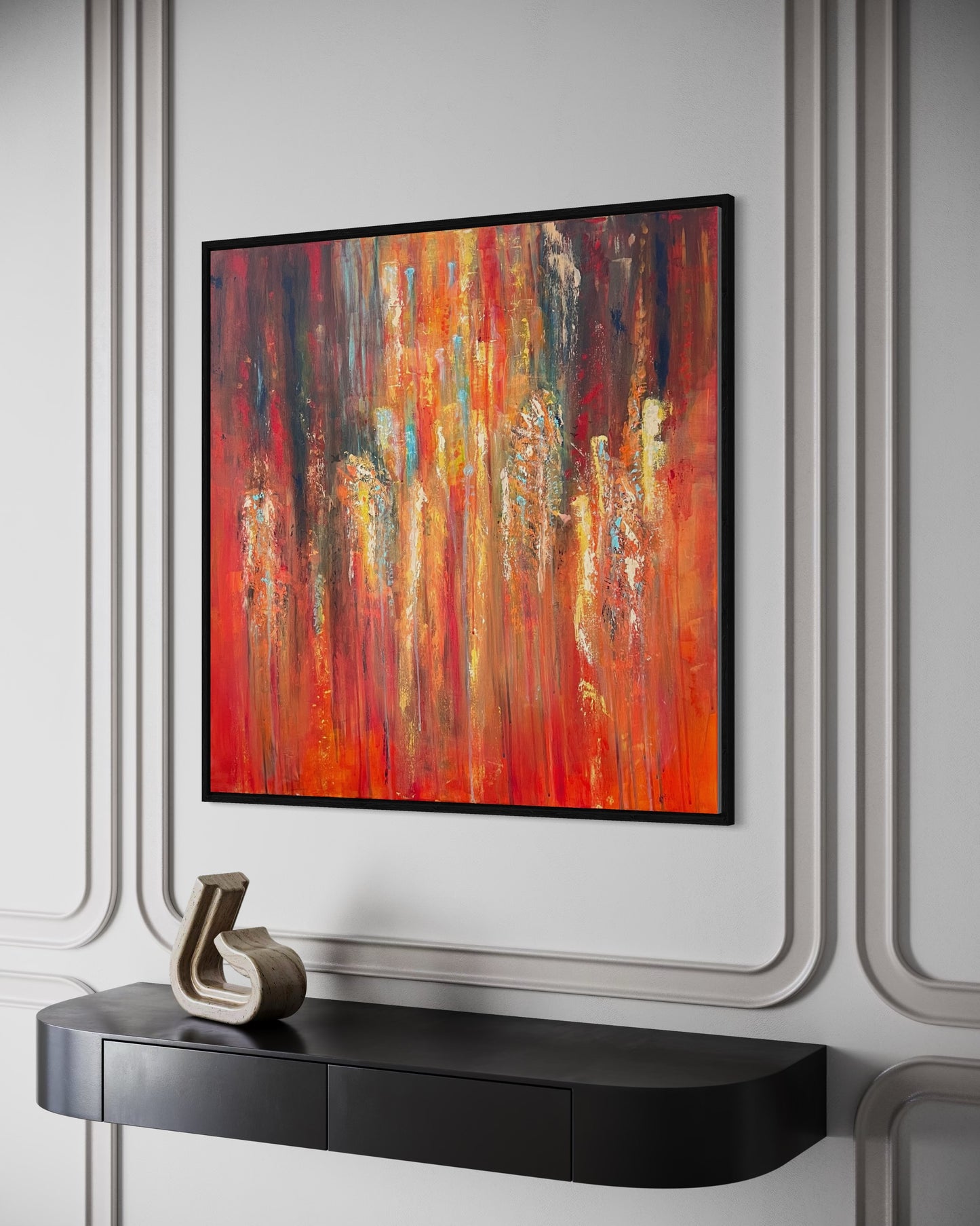 Elemental Clash – 80× 80cm