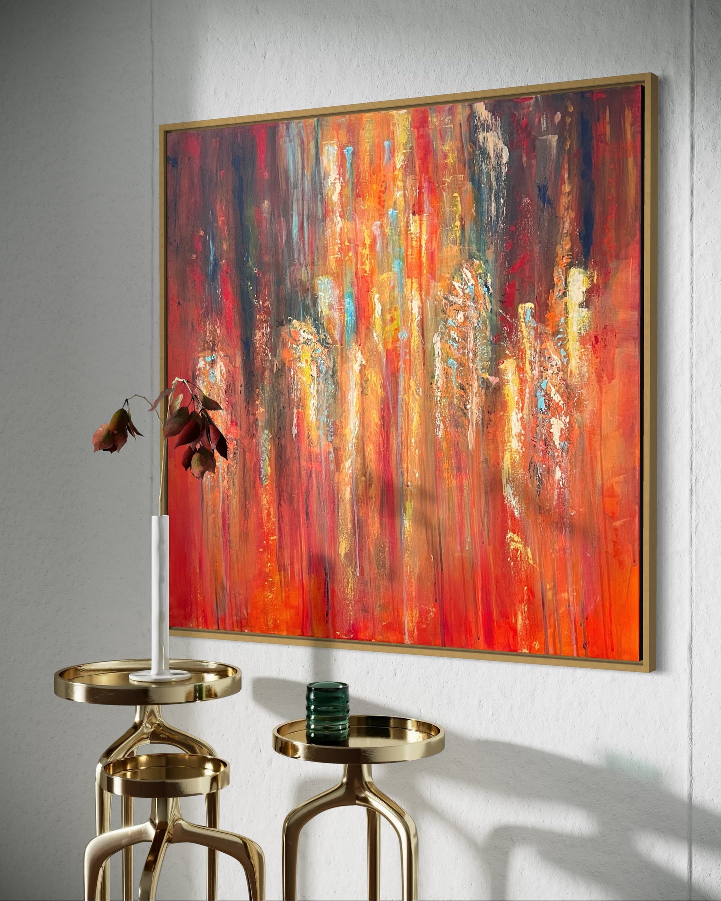 Elemental Clash – 80× 80cm