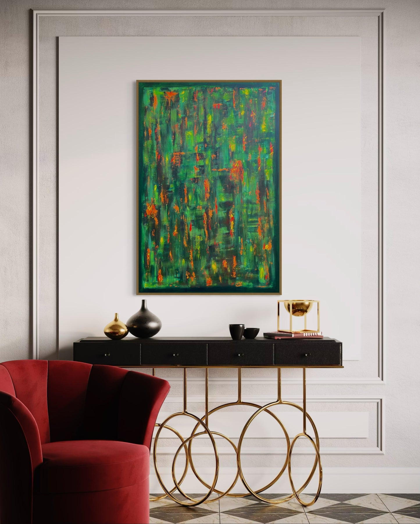 Emerald Sparks - 80x120cm
