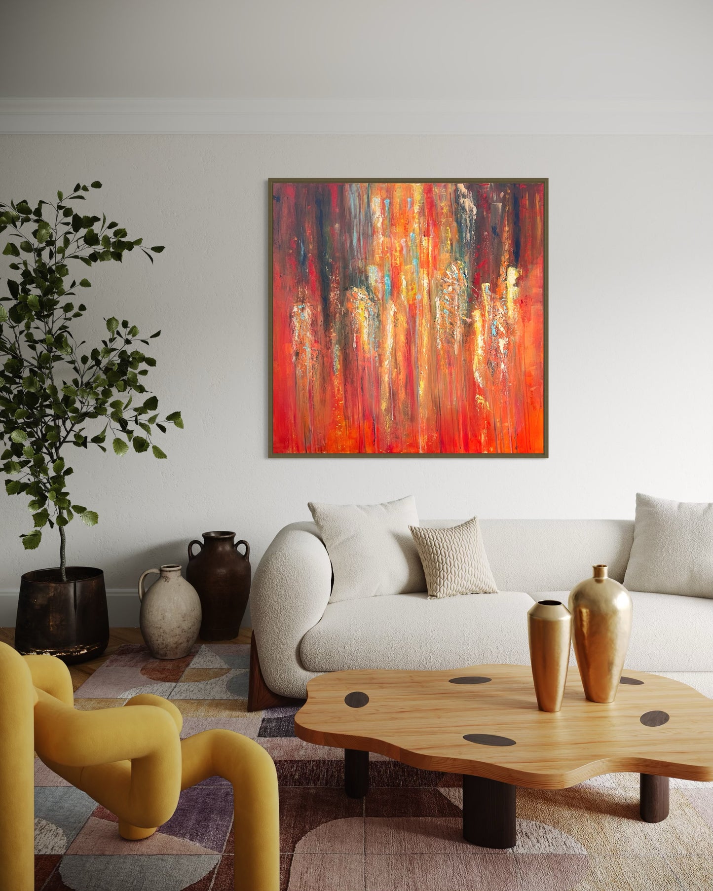Elemental Clash – 80× 80cm