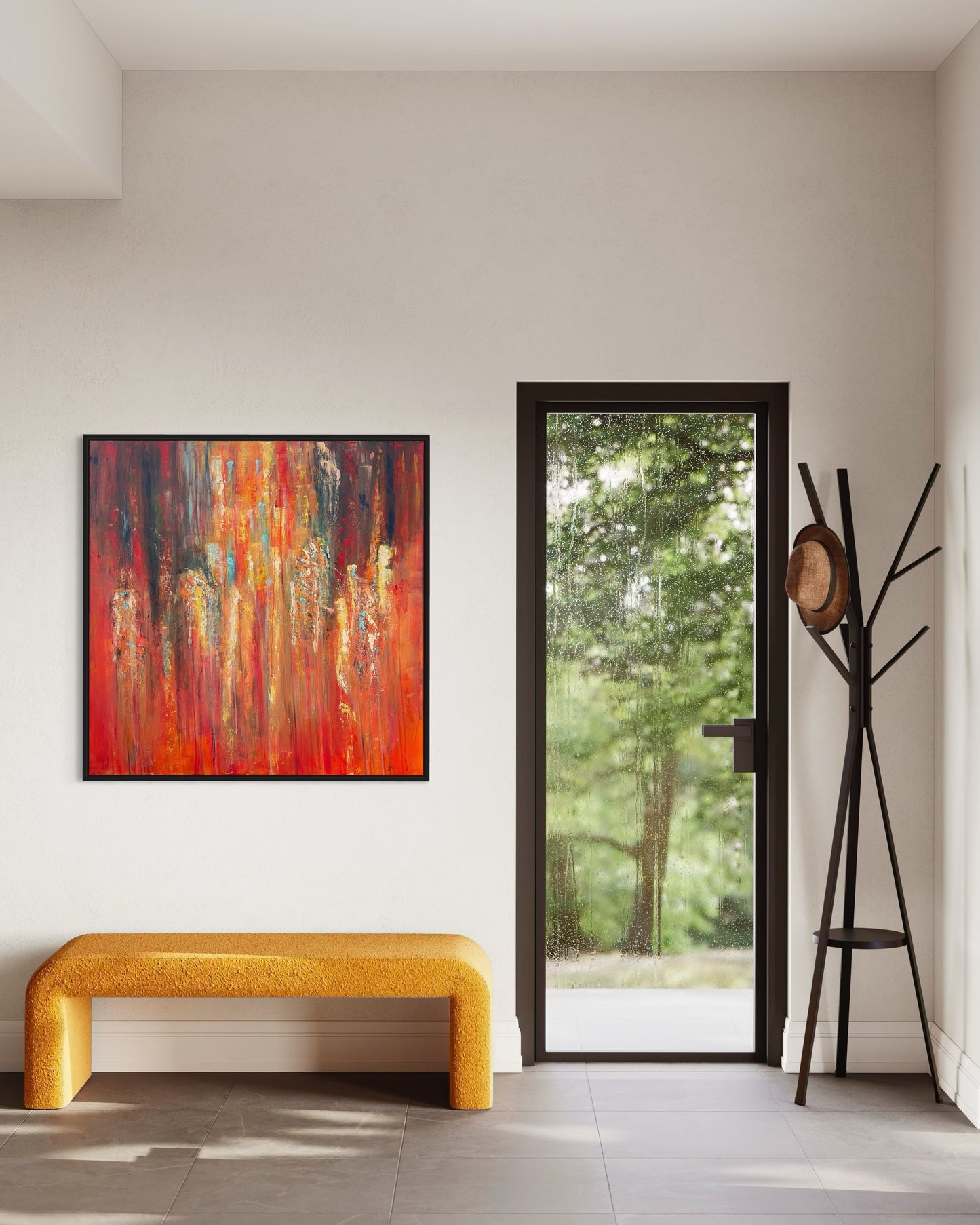Elemental Clash – 80× 80cm