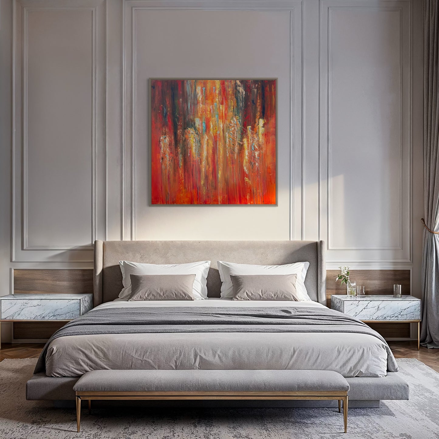Elemental Clash – 80× 80cm