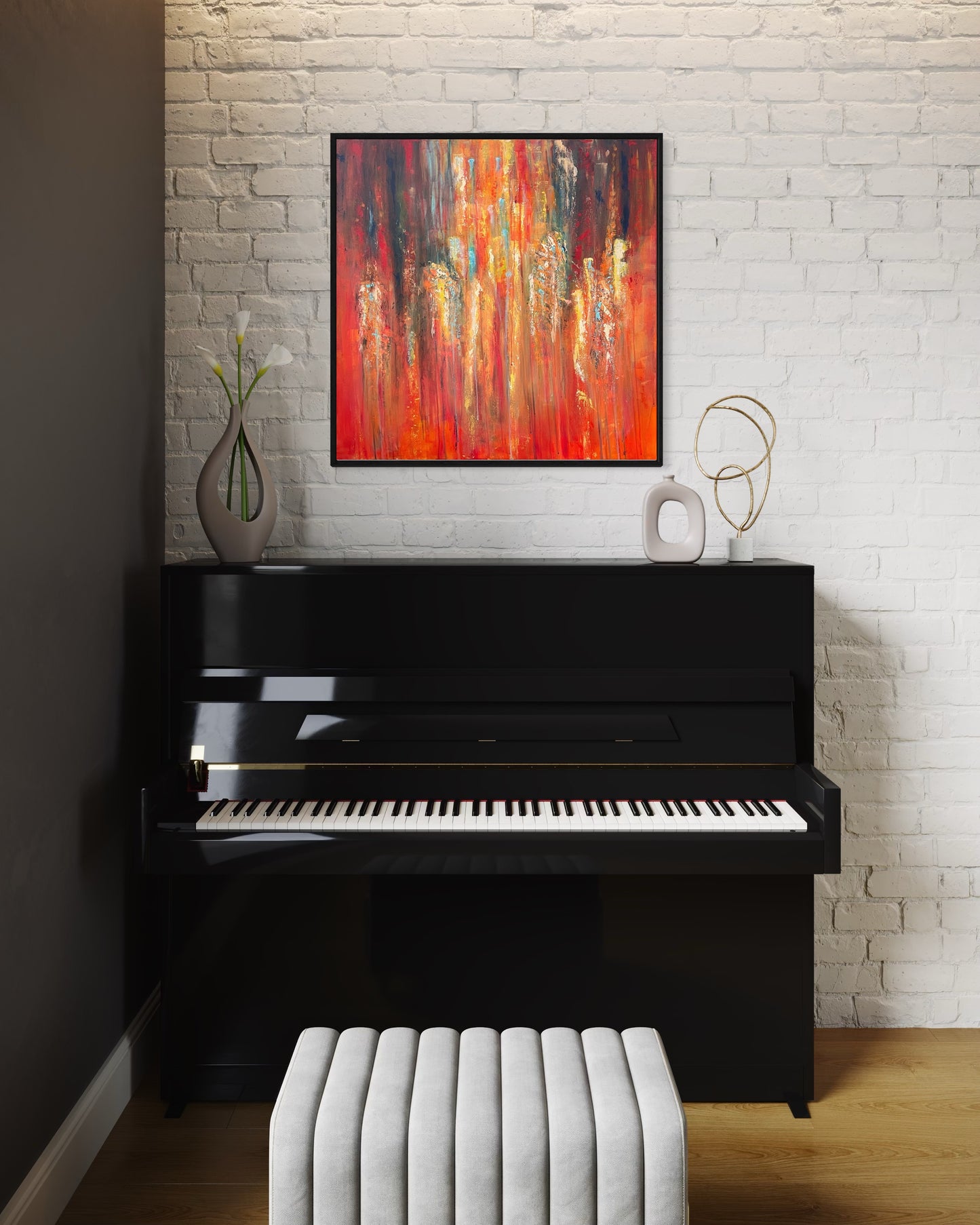 Elemental Clash – 80× 80cm