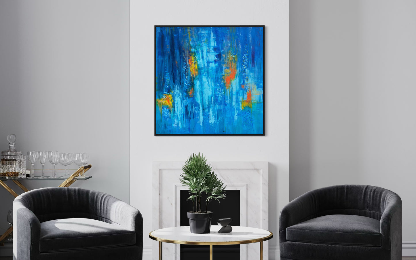 Abyss and Ember – 80×80cm